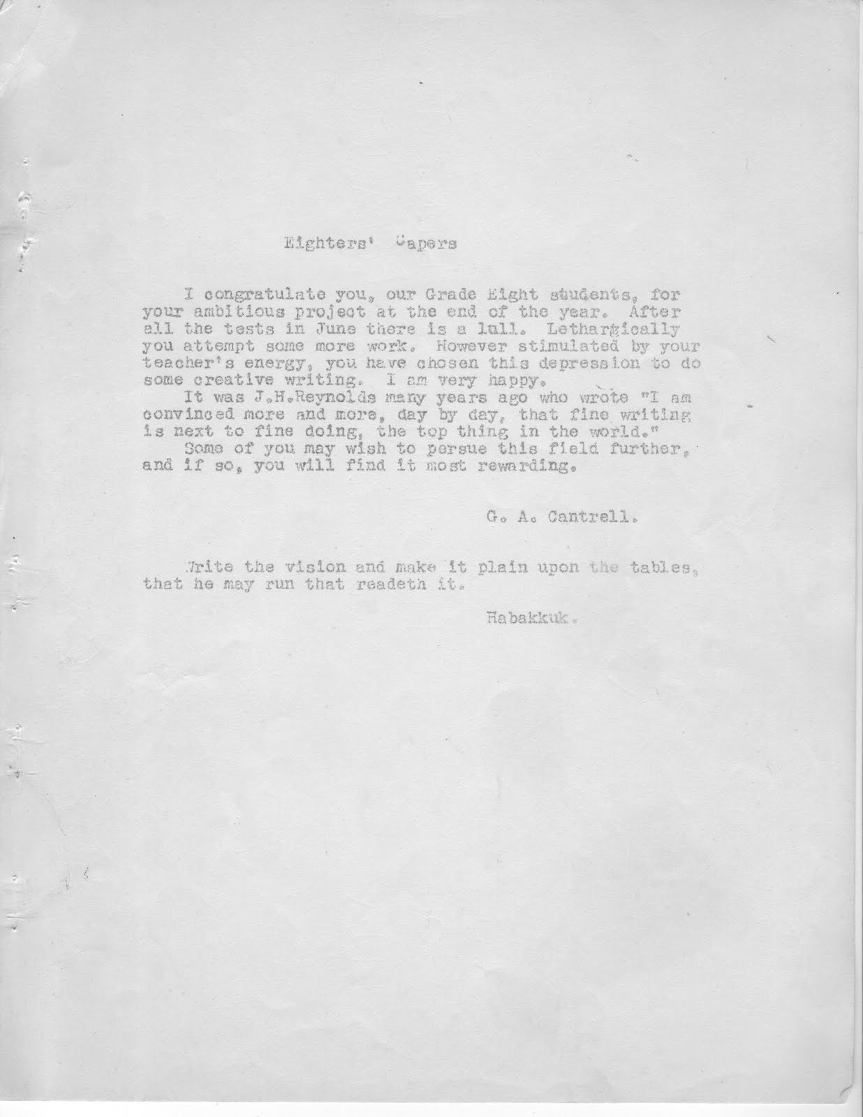 Courcelette Public School Centennary (1911 2011) Grade 8 (1959