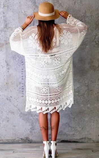 crochet kimono, crochet oversize cardigan pattern