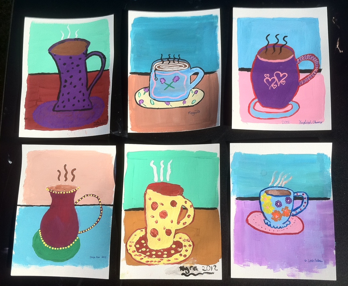 Rachel Allen Dillon mom, artist, author Coffee Cup Painting ARTitude for Kids