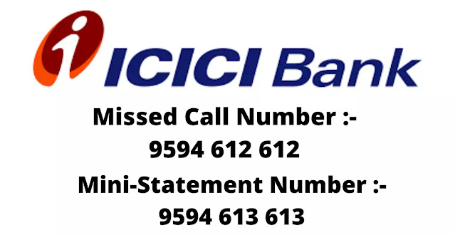 icici bank missed call number
