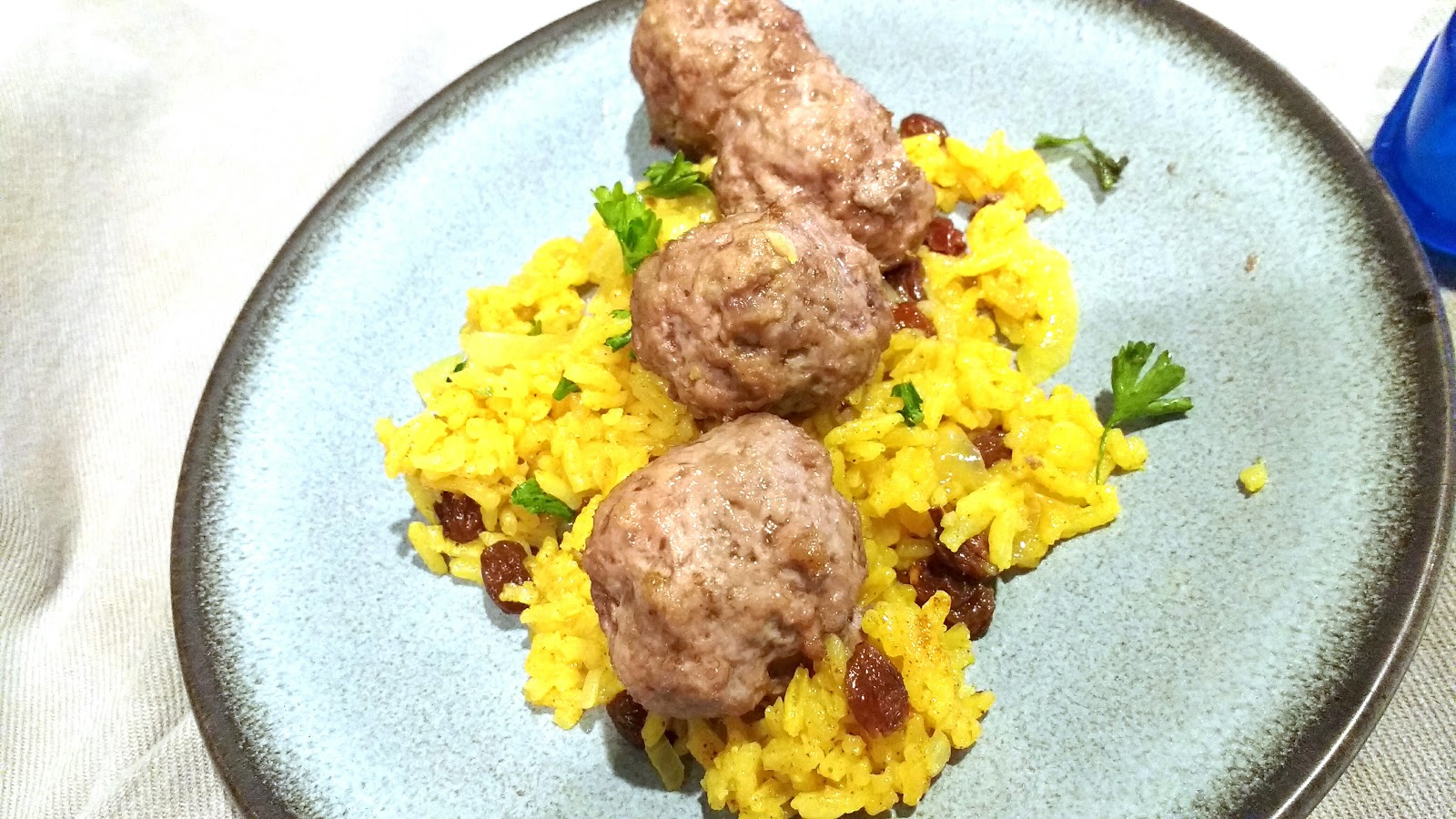 Lamb Meatballs + Spiced Curried Rice