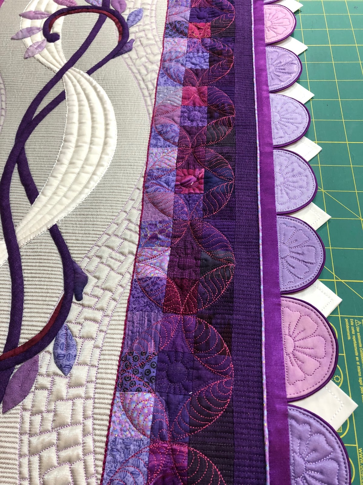 Sewing & Quilt Gallery Quilted Scallop Binding for The Value of Violet