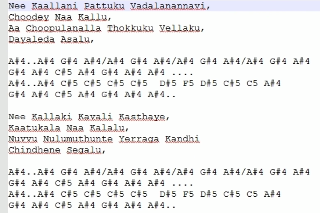 Samajavaragamana Piano Notes
