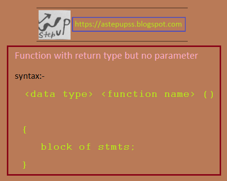 C language - By A step Up : Function