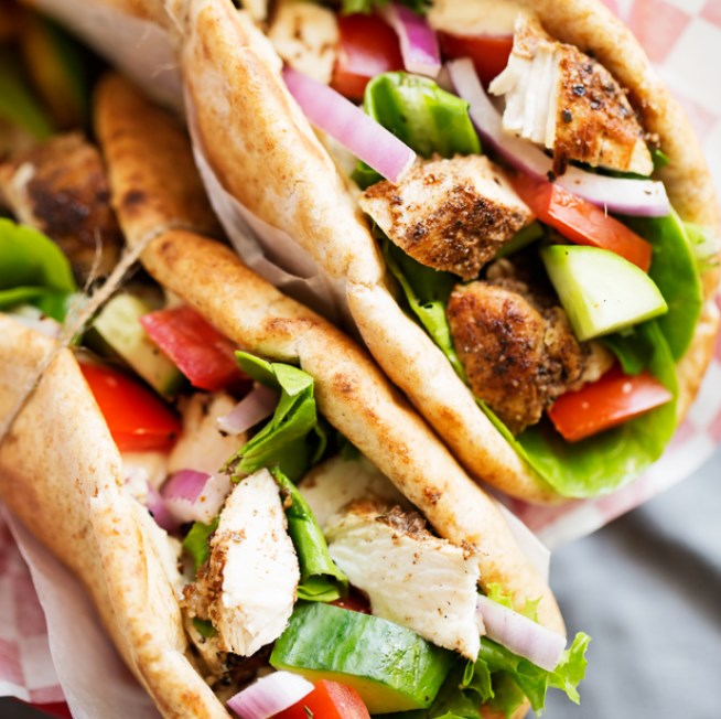 Chicken Hummus Naan Wraps dinner lunch