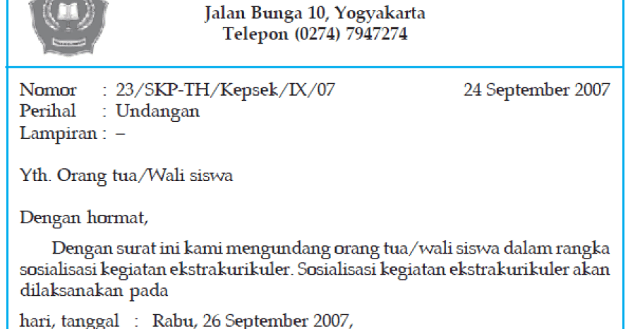Soal Surat Pribadi Dan Surat Dinas Kelas 7 - Kumpulan Surat Penting