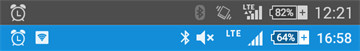 通知バーのLTE表示が若干場所を取り過ぎな気がする。