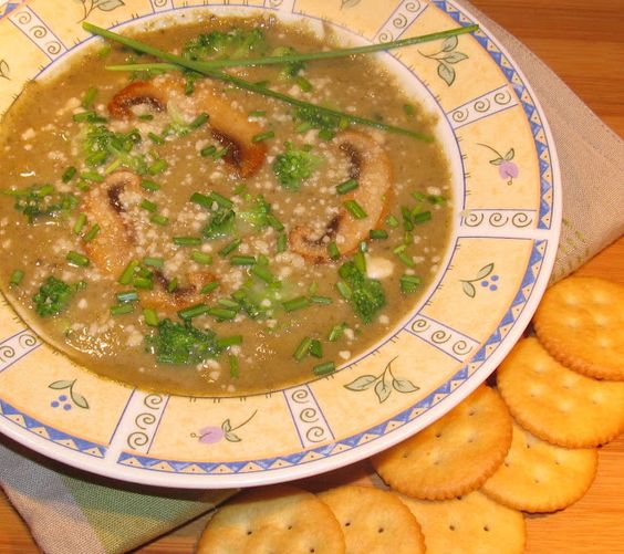 SWEET ALMOND TREE Broccoli Mushroom and Potato Soup