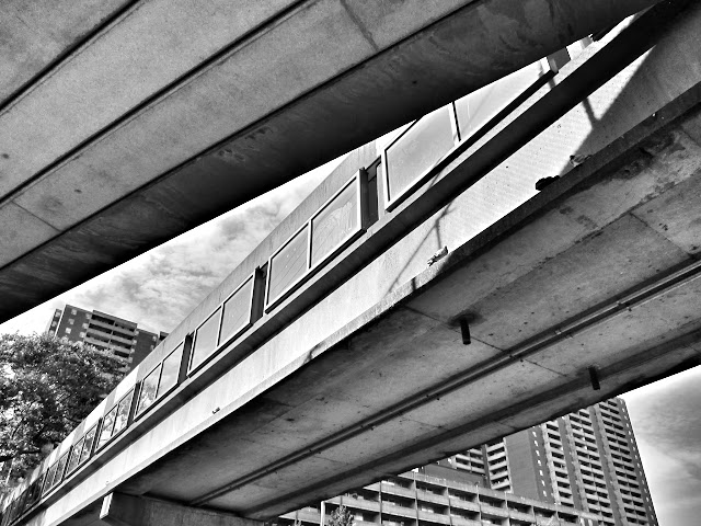 The pedestrian walkway linking Victoria Park station to Crescent Town