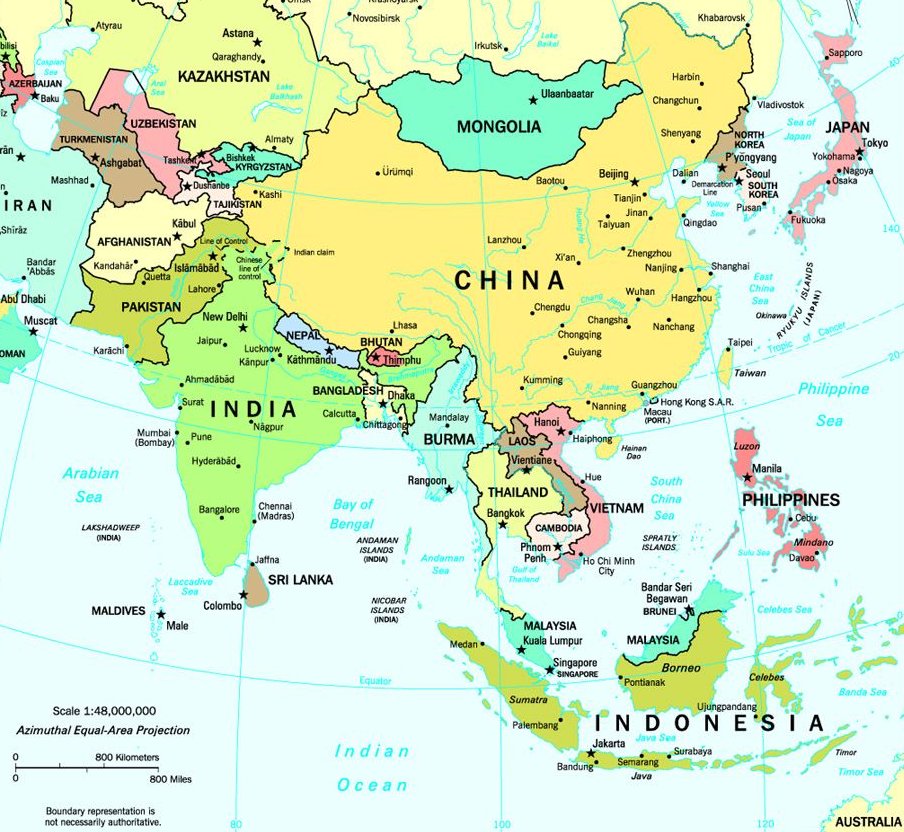 Mapa de Asia Imagen