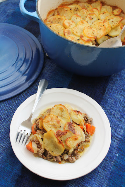 Food Lust People Love: This untraditional recipe uses ground lamb cooked with carrots, onions and thinly sliced potatoes, for an inexpensive, quicker-to-the-table version of the classic Lancashire hotpot.