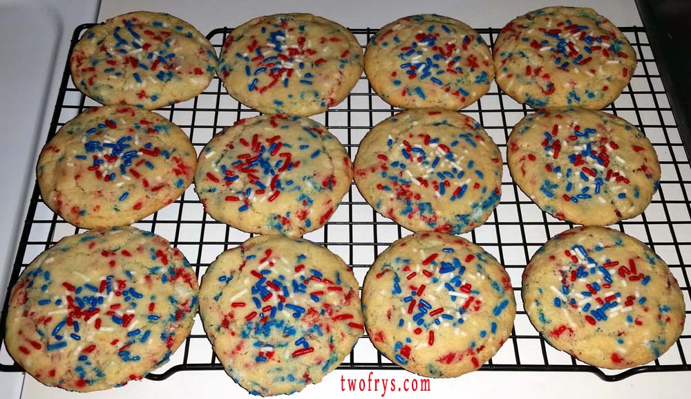 Two Frys Red, White, and Blue Sprinkle Cookies