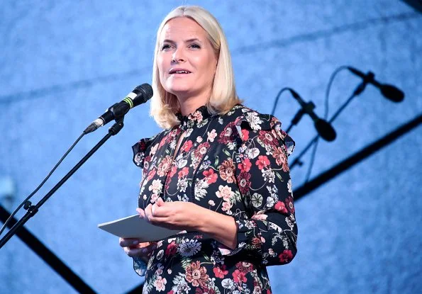 Crown Princess Mette-Marit wore Valentino dress from Spring 2013 Ready to Wear Collection and ByTiMo floral maxi dress