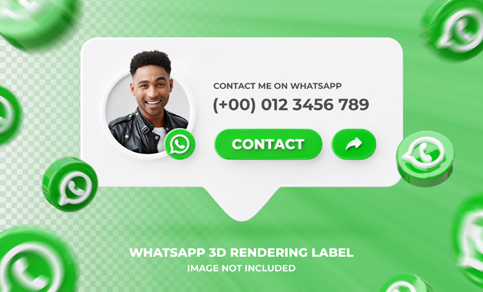 Banner Icon Profile Whatsapp 3D Rendering Label Template Banner Icon Profile Whatsapp 3D Rendering Label Template