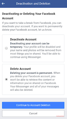 Facebook Account Delation