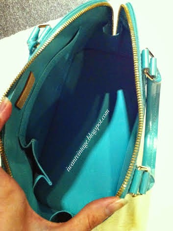 I Want Vintage | Vintage Designer Handbags: Louis Vuitton Vernis Alma PM - Blue Lagoon