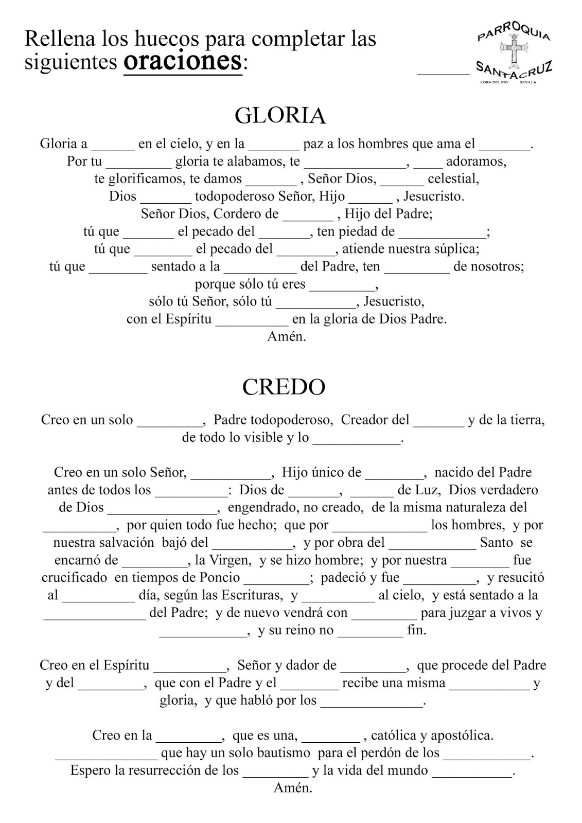 PARROQUIA DE SANTA CRUZ: CATEQUESIS INICIAC. CRISTIANA