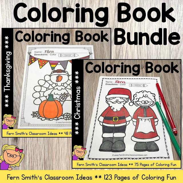 Christmas Coloring Pages and Thanksgiving Coloring Pages Bundle