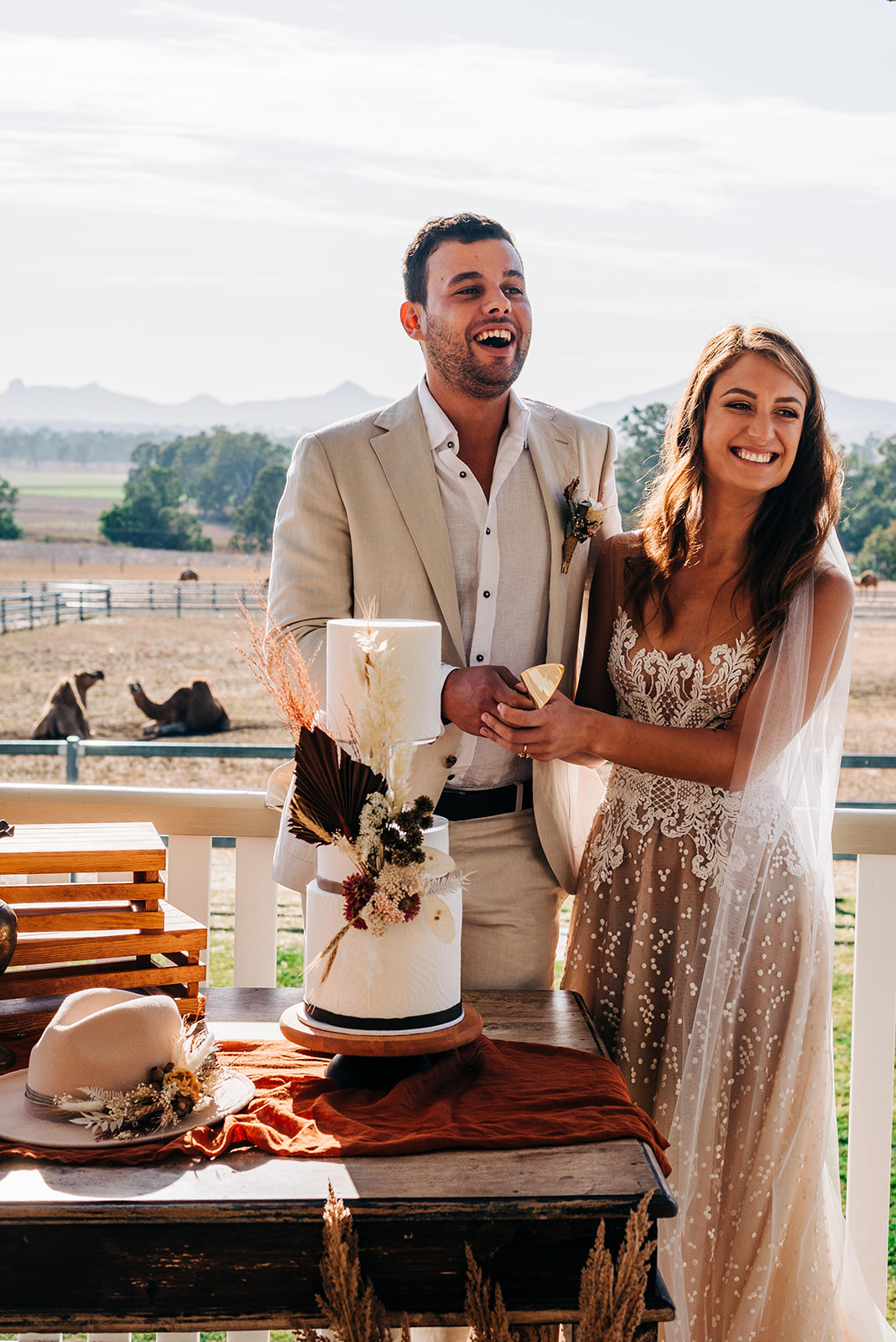 to the aisle australia | champagne at sunrise summer land camels shoot
