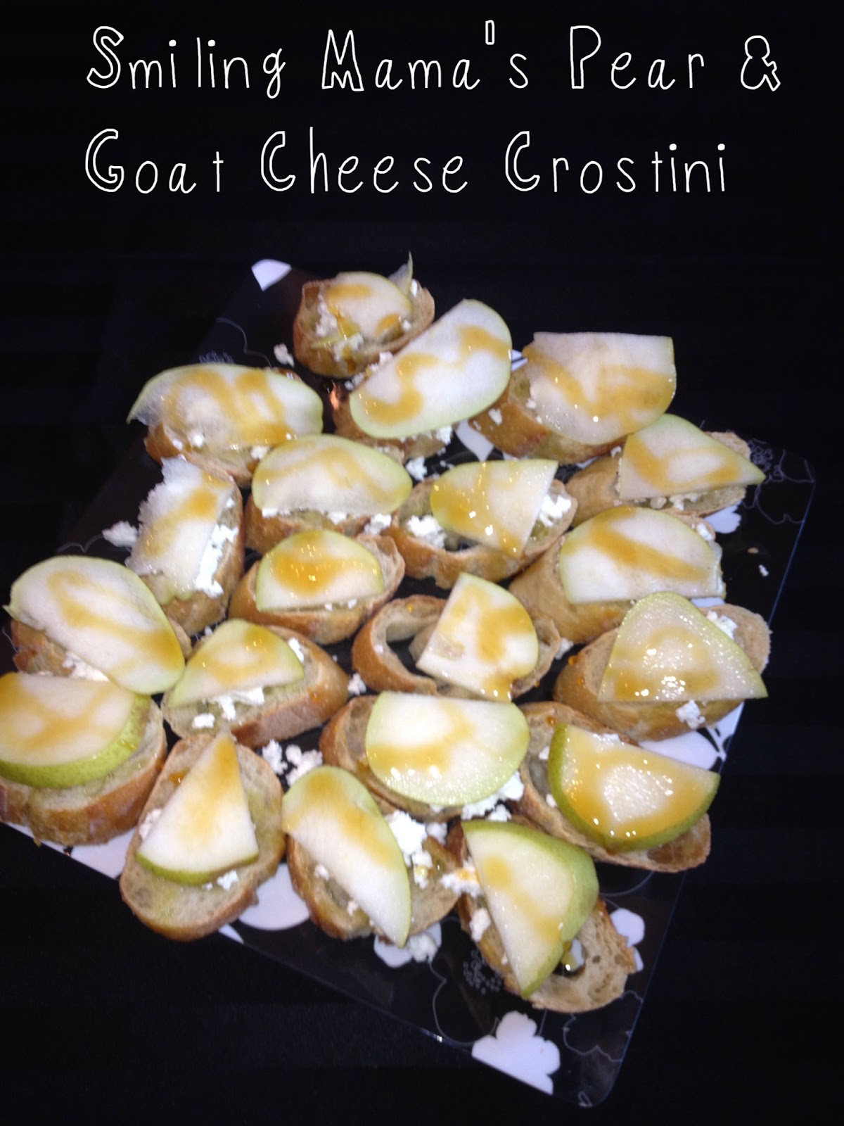 Smiling Mama Pear and Goat Cheese Crostini