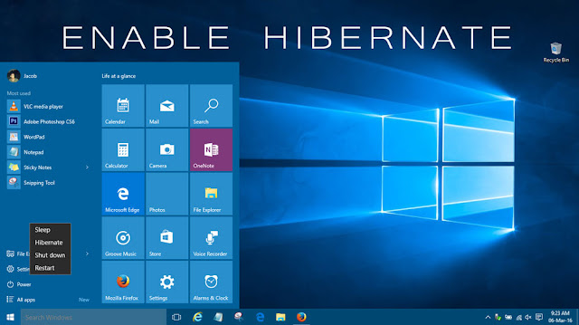 Add hibernate to windows 10 start menu Add hibernate to windows 10 start menu