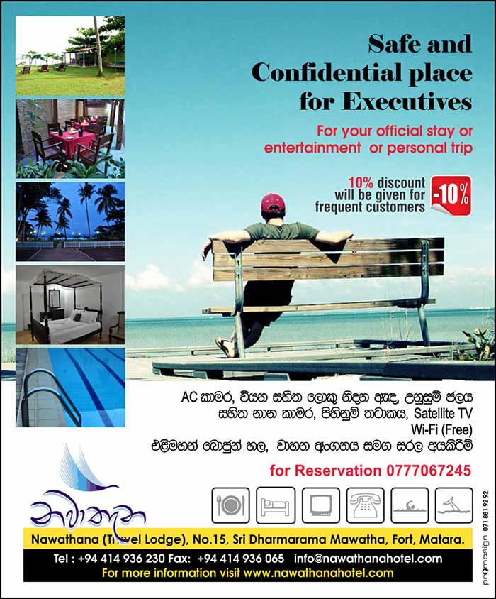 Safe and Confidential place for Executives at Matara.