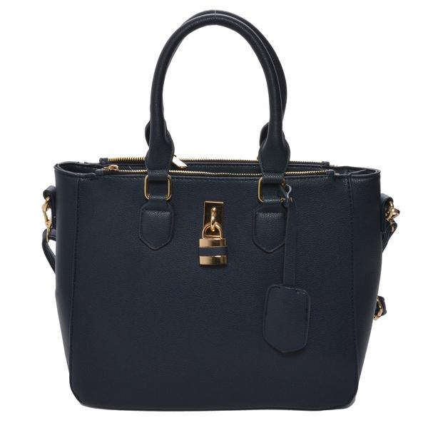 MECHALY WOMEN'S AIMEE BLUE VEGAN LEATHER SHOULDER HANDBAG