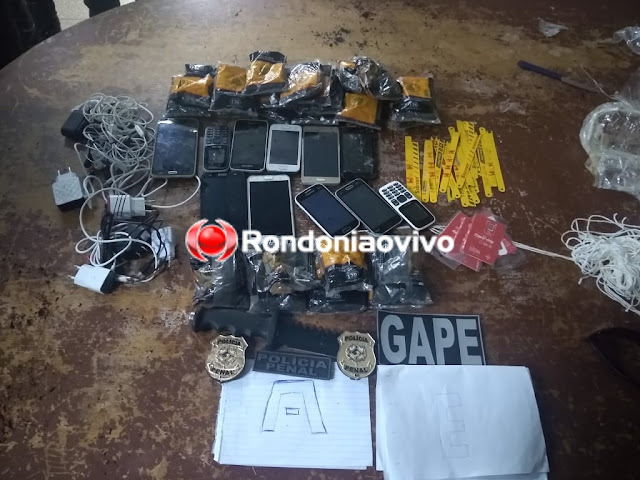 Polícia penal flagra jovem jogando celulares e serras em presídio
