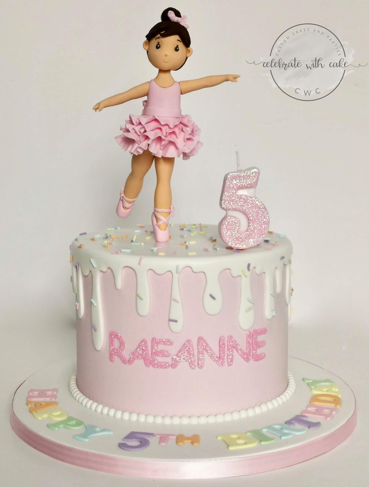 Celebrate with Cake! Ballerina Figurine single tier Cake