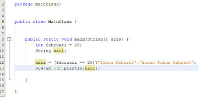 contoh penggunaan operator kondisional java contoh penggunaan operator kondisional java