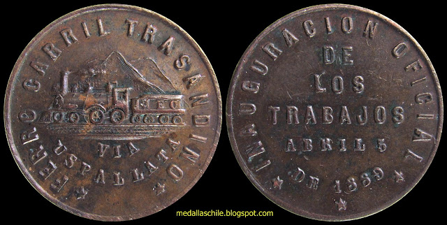 Medalla Inicio Trabajos Ferrocarril Trasandino