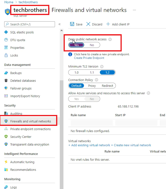 Welcome To TechBrothersIT: How to use Private Endpoint for Azure SQL ...