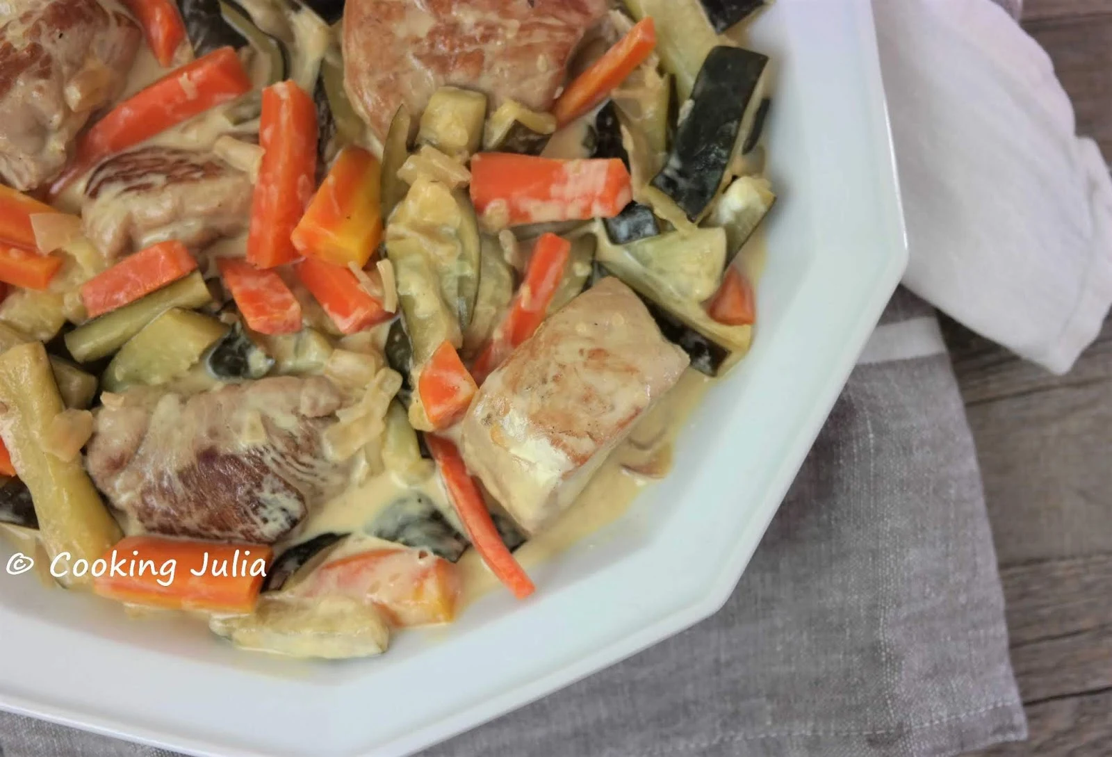 COOKING JULIA : FILET MIGNON À LA MOUTARDE ET SES PETITS LÉGUMES