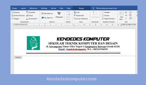 Cara Membuat Kop Surat Di Microsoft Office Word 2016 Dengan Logo