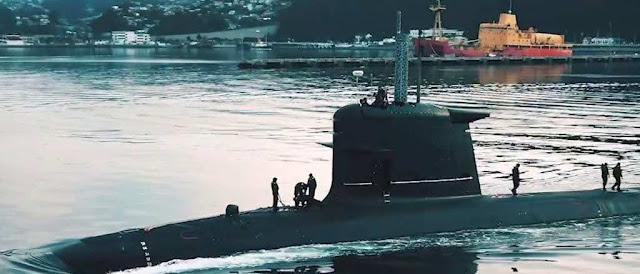 El Submarino Scorpene O'Higgins (SS-23) zarpa para despliegue con la USnavy
