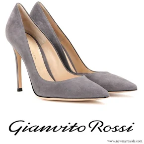 Queen Maxima wore Gianvito Rossi suede pumps