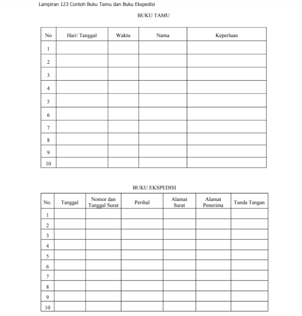 Contoh Format Buku Tamu dan Buku Ekspedisi di Sekolah