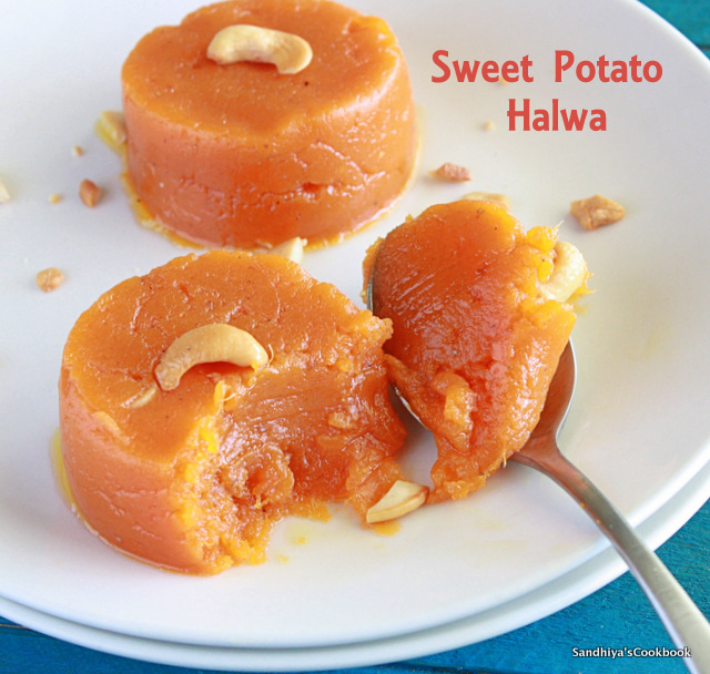 Sandhiya's Cookbook Sweet Potato Halwa Sakkaravalli Kizhangu Halwa