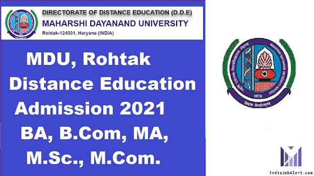 MDU Distance Education UG PG Admission 2021