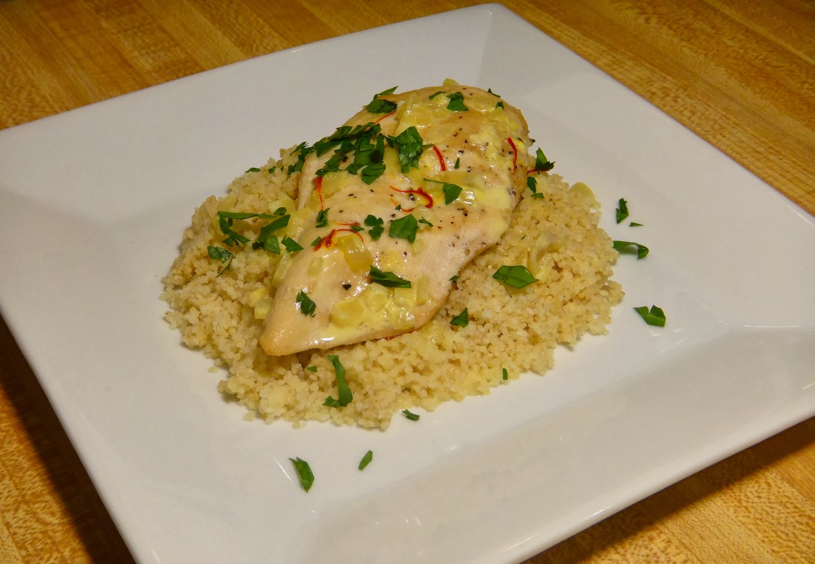 Chicken with Saffron Cream Sauce