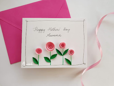 Mother's day cards for kids, paper flowers, easy paper flowers, paper bouquet,Mothersday, Video Tutorial, paper crafts, crafts for kids, Mothers day crafts, Quillish, quilled flowers, floral card, You tube tutorial for mothers day crafts