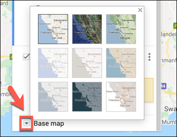 اختيار نمط طبقة خريطة أساس مخصص في خرائط Google