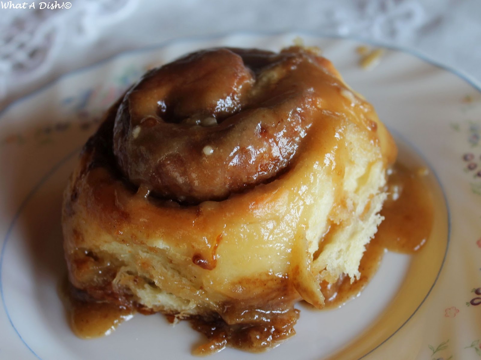 What A Dish! Buttermilk Cinnamon Rolls with Caramel Icing