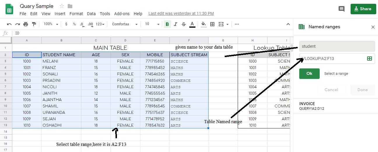 Google Sheet Development VLOOKUP in google sheets