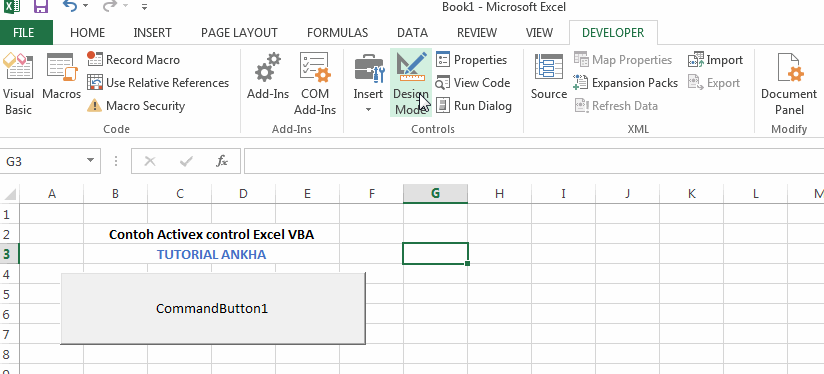 Cara membuat command button Activex Control Excel VBA