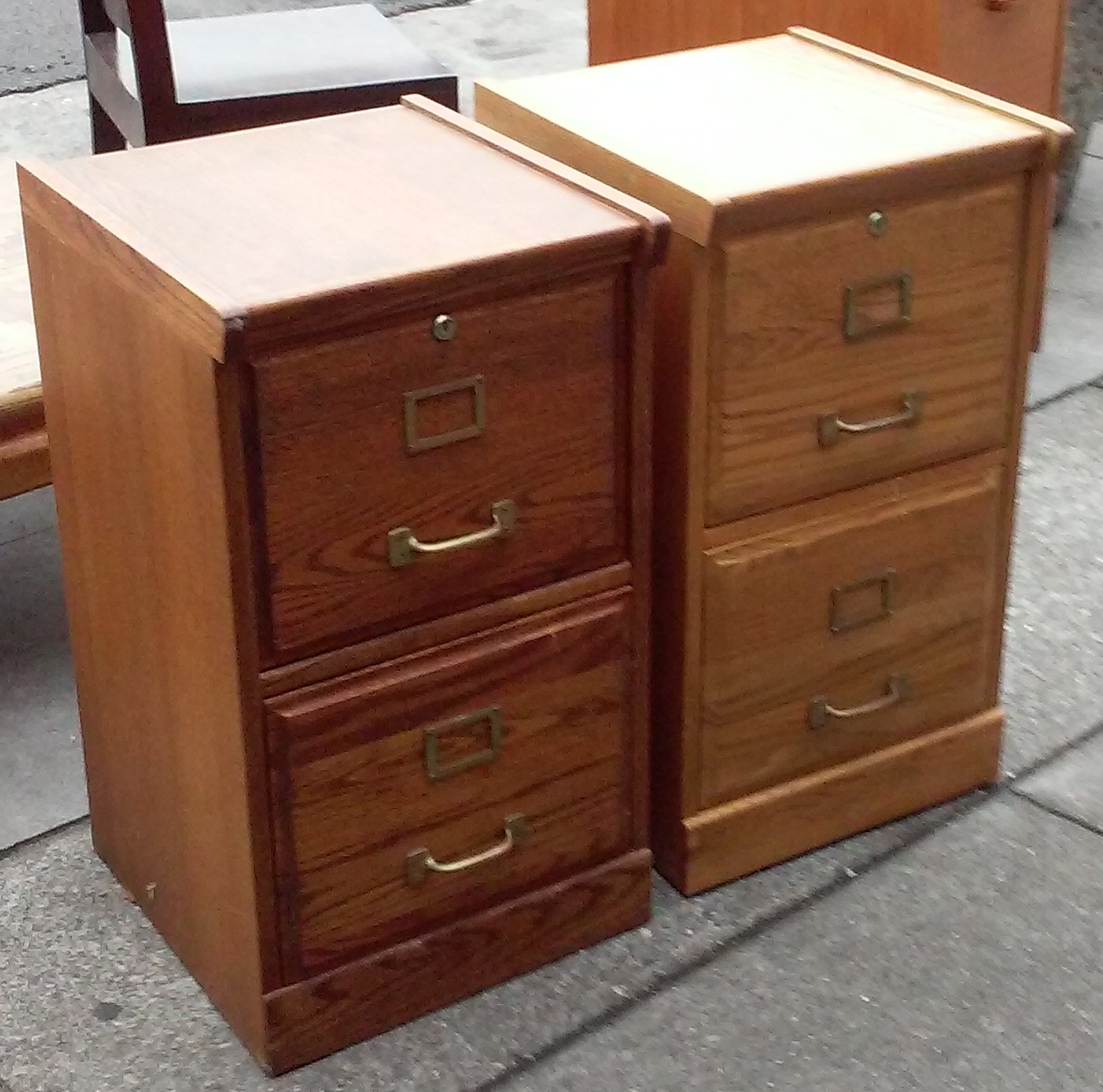 UHURU FURNITURE & COLLECTIBLES SOLD Locking Oak File with