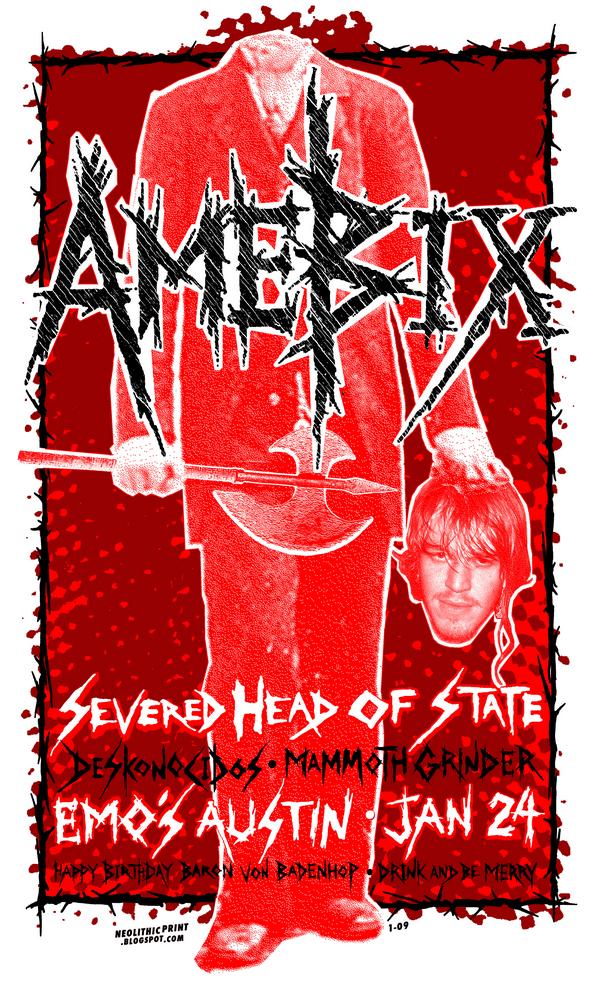 NEOLITHIC PRINT The Serigraphic Brutality Continues AMEBIX in Austin