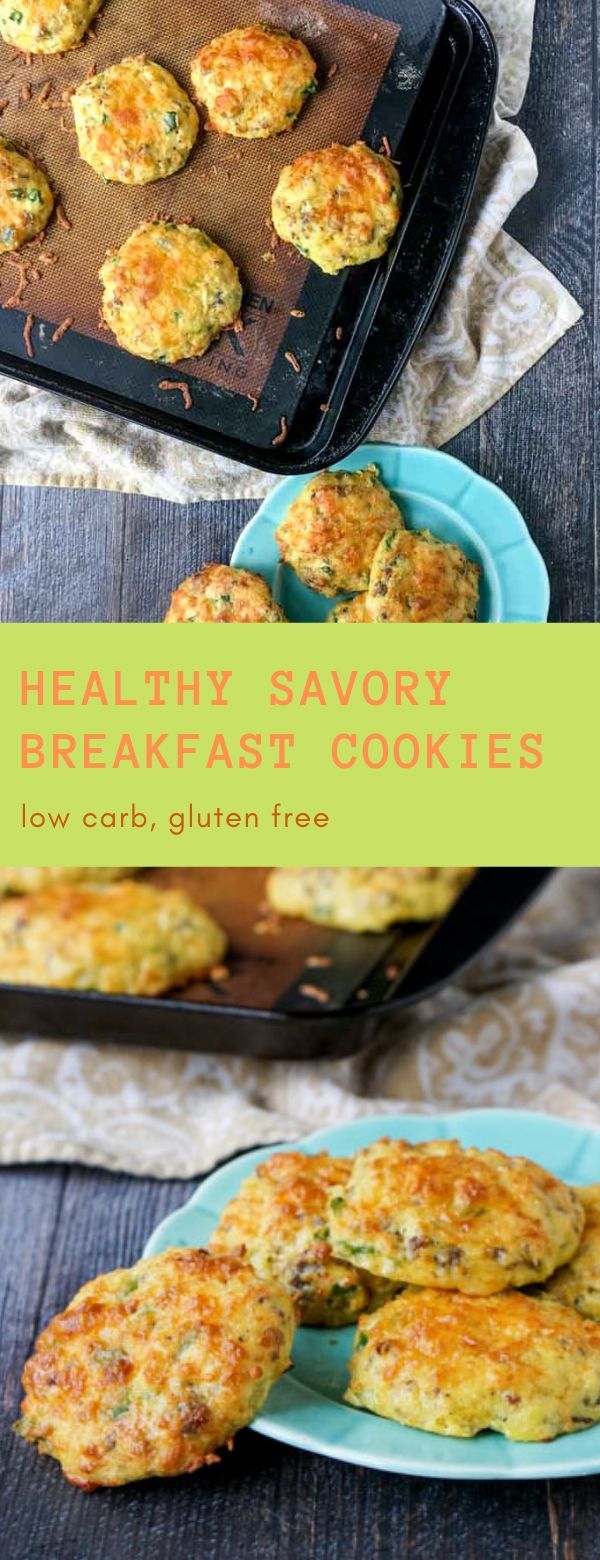 Healthy Savory Breakfast Cookies low carb, gluten free food and