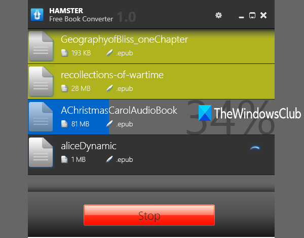 Convertisseur de livre électronique gratuit Hamster