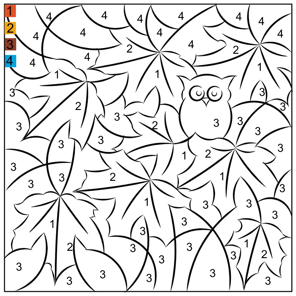 Nicole's Free Coloring Pages: COLORBY NUMBER * AUTUMN